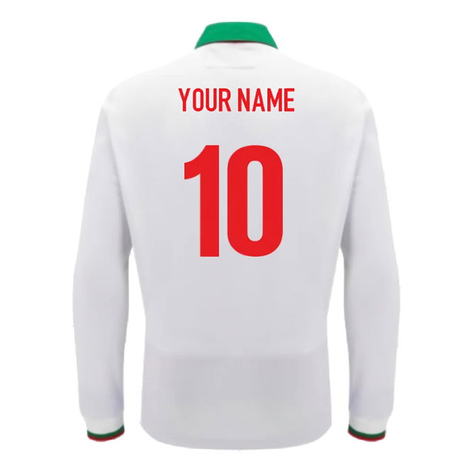 2024-2025 Wales Away Cotton LS Rugby Shirt (Your Name)