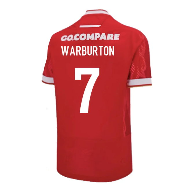 2024-2025 Wales Home Poly Replica Rugby Shirt (Warburton 7)