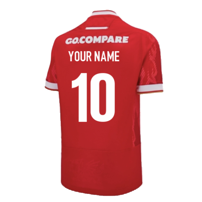 2024-2025 Wales Home Poly Rugby Shirt (Kids) (Your Name)