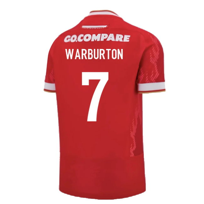 2024-2025 Wales Rugby Home Slim Fit Shirt (Warburton 7)