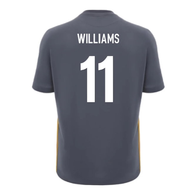 2024-2025 Wales Rugby Travel Cotton T-Shirt (Anthracite) (Williams 11)