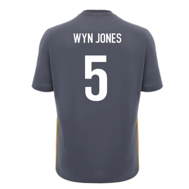 2024-2025 Wales Rugby Travel Cotton T-Shirt (Anthracite) (Wyn Jones 5)