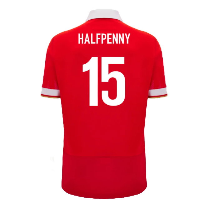 2024-2025 Wales WRU Home Cotton Rugby Shirt (Kids) (Halfpenny 15)