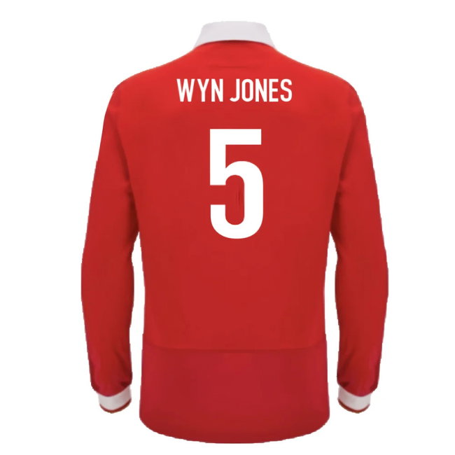 2024-2025 Wales WRU Home LS Cotton Rugby Shirt (Wyn Jones 5)