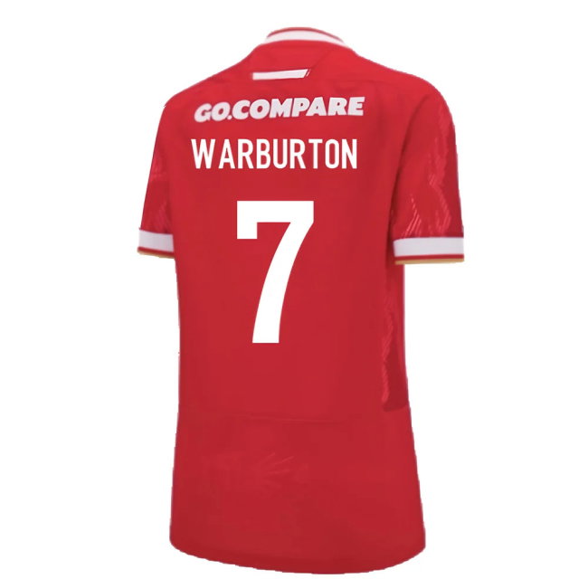 2024-2025 Wales WRU Home Replica Rugby Shirt (Womens) (Warburton 7)