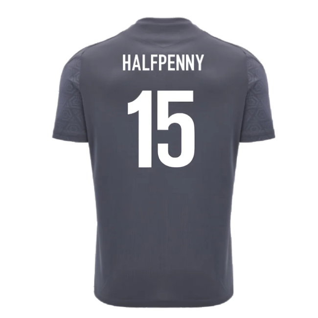 2024-2025 Wales WRU Rugby Training Poly Shirt (Anthracite) - Kids (Halfpenny 15)