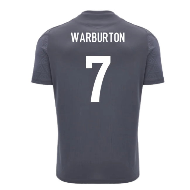2024-2025 Wales WRU Rugby Training Poly Shirt (Anthracite) - Kids (Warburton 7)