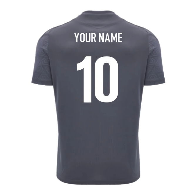 2024-2025 Wales WRU Rugby Training Poly Shirt (Anthracite) - Kids (Your Name)