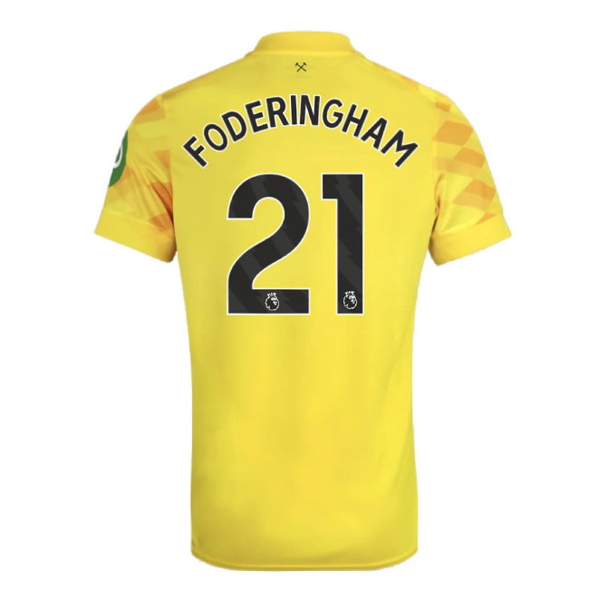 2024-2025 West Ham Goalkeeper Shirt (Yellow) - Kids (Foderingham 21)