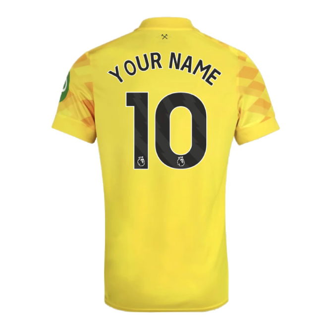 2024-2025 West Ham Goalkeeper Shirt (Yellow) - Kids (Your Name)