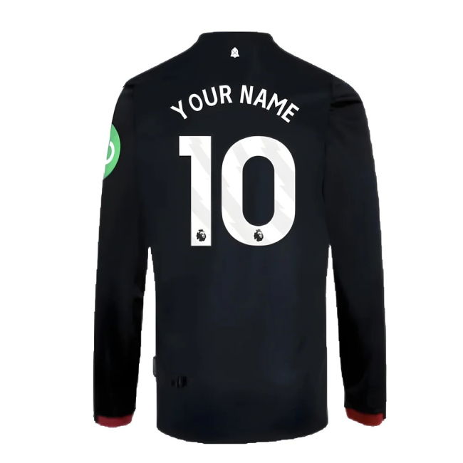 2024-2025 West Ham Long Sleeve Away Shirt (Kids) (Your Name)