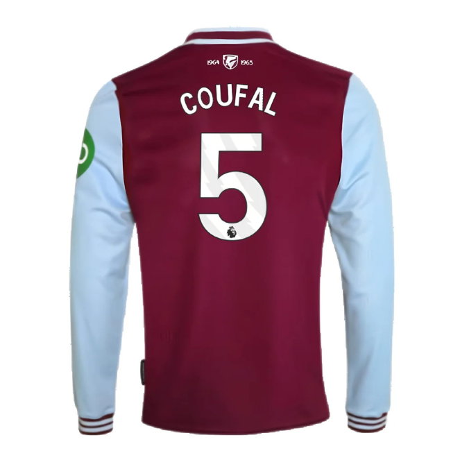 2024-2025 West Ham Long Sleeve Home Shirt (Kids) (Coufal 5)