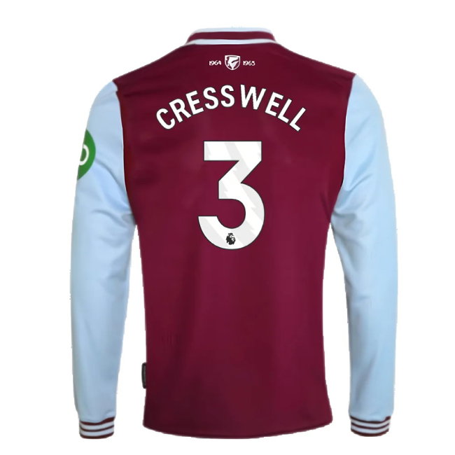 2024-2025 West Ham Long Sleeve Home Shirt (Kids) (Cresswell 3)