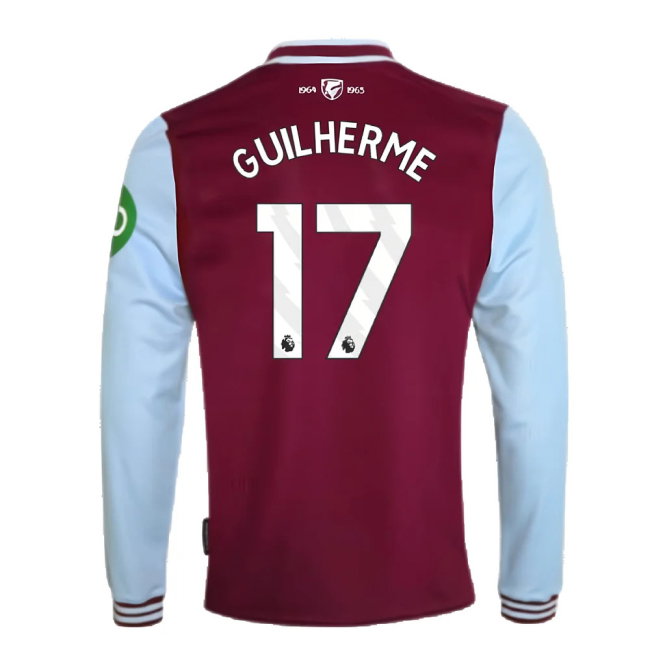 2024-2025 West Ham Long Sleeve Home Shirt (Kids) (Guilherme 17)