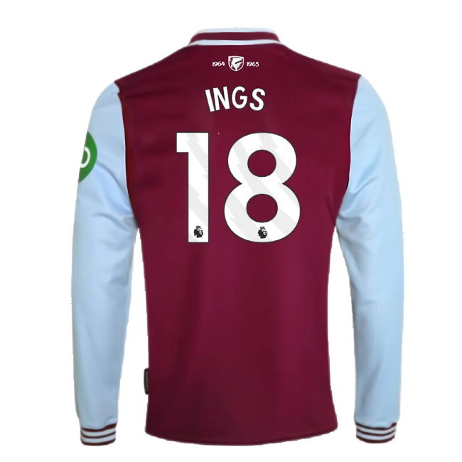 2024-2025 West Ham Long Sleeve Home Shirt (Kids) (Ings 18)