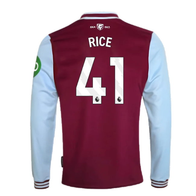 2024-2025 West Ham Long Sleeve Home Shirt (Kids) (Rice 41)