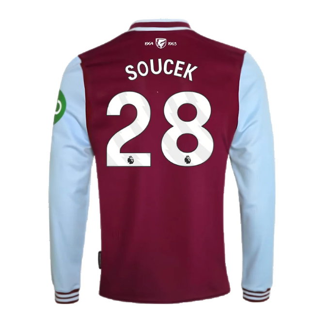 2024-2025 West Ham Long Sleeve Home Shirt (Kids) (Soucek 28)