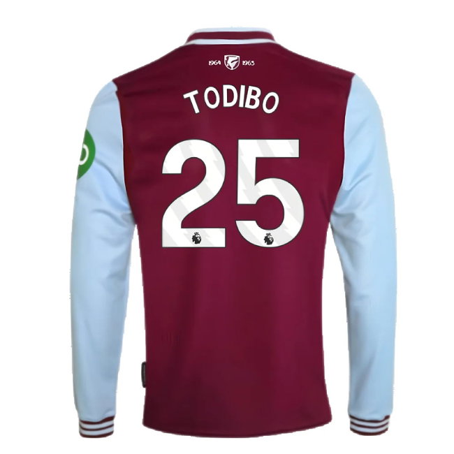 2024-2025 West Ham Long Sleeve Home Shirt (Kids) (Todibo 25)