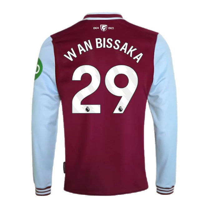 2024-2025 West Ham Long Sleeve Home Shirt (Kids) (Wan Bissaka 29)