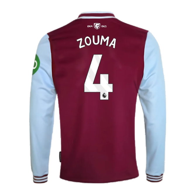 2024-2025 West Ham Long Sleeve Home Shirt (Kids) (Zouma 4)