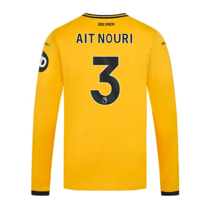 2024-2025 Wolves Long Sleeve Home Shirt (Ait Nouri 3)