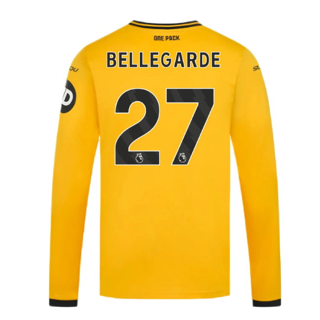 2024-2025 Wolves Long Sleeve Home Shirt (Bellegarde 27)