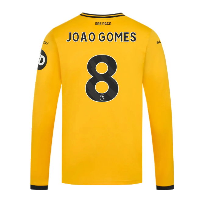 2024-2025 Wolves Long Sleeve Home Shirt (Joao Gomes 8)