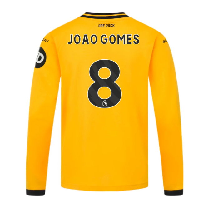 2024-2025 Wolves Long Sleeve Home Shirt (Kids) (Joao Gomes 8)