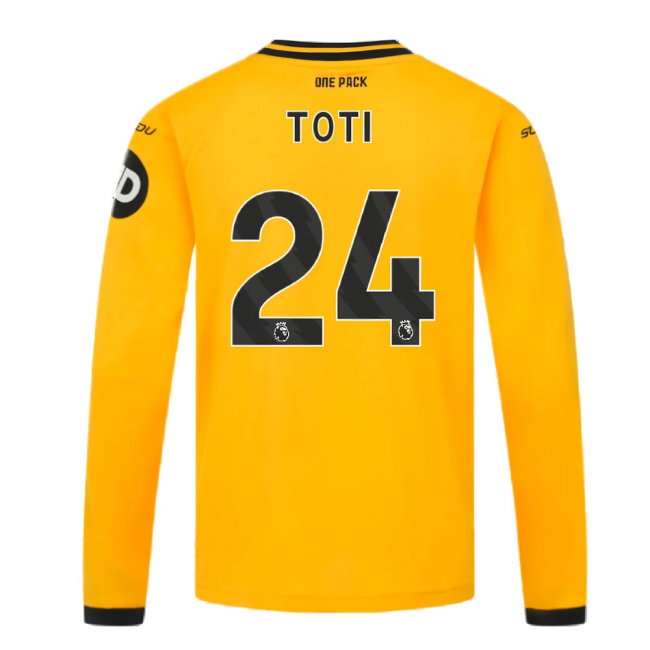 2024-2025 Wolves Long Sleeve Home Shirt (Kids) (Toti 24)