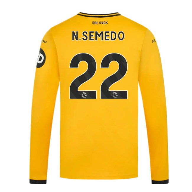 2024-2025 Wolves Long Sleeve Home Shirt (N.Semedo 22)
