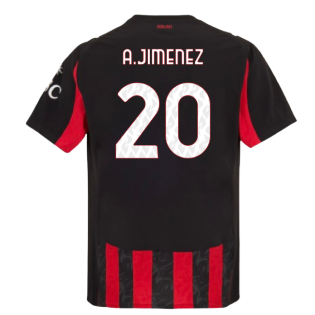 2025-2026 AC Milan Authentic Home Shirt (A.Jimenez 20)