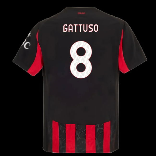 2025-2026 AC Milan Authentic Home Shirt (Gattuso 8)