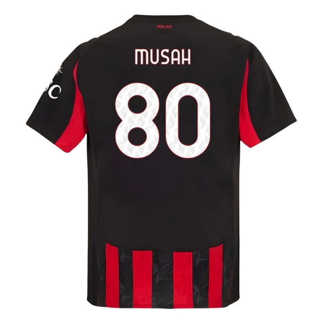 2025-2026 AC Milan Authentic Home Shirt (Musah 80)