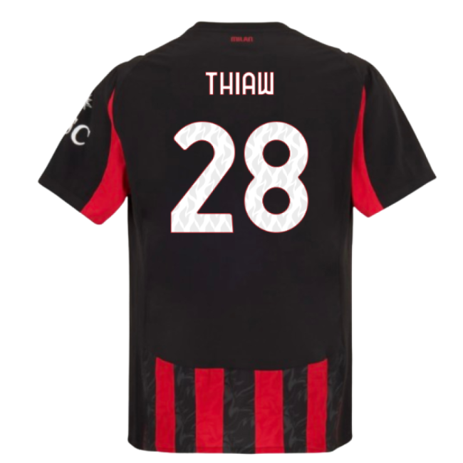 2025-2026 AC Milan Authentic Home Shirt (Thiaw 28)