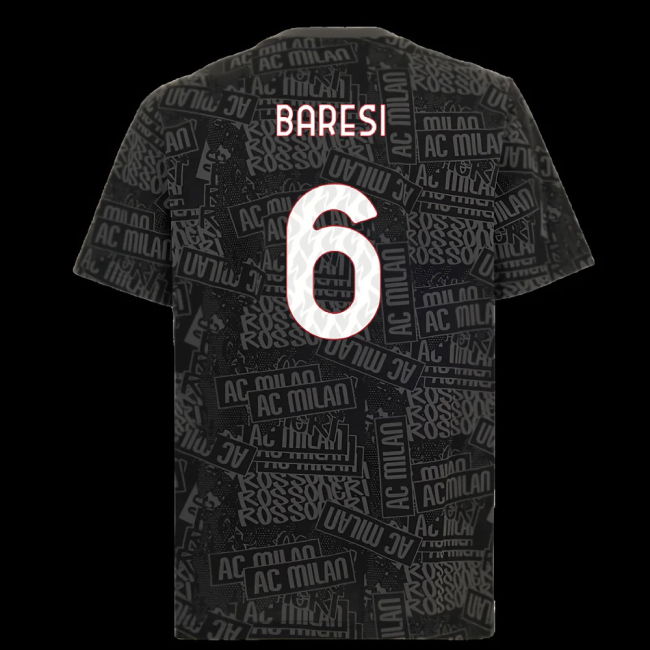 2025-2026 AC Milan ftblCulture Tee AOP (Black) (Baresi 6)
