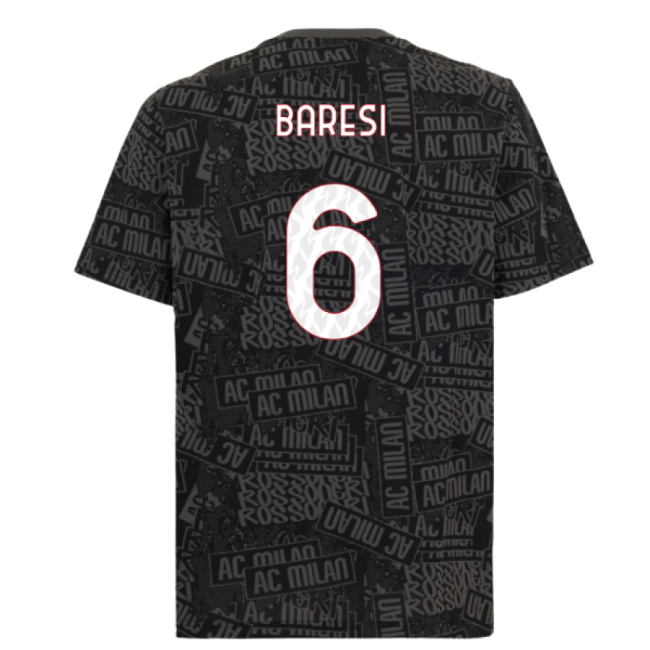 2025-2026 AC Milan ftblCulture Tee AOP (Black) (Baresi 6)