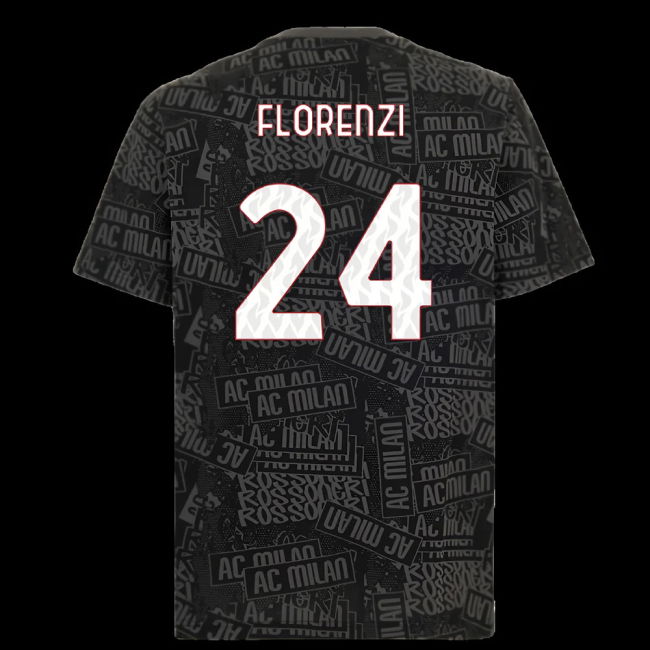 2025-2026 AC Milan ftblCulture Tee AOP (Black) (Florenzi 24)