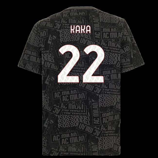 2025-2026 AC Milan ftblCulture Tee AOP (Black) (Kaka 22)