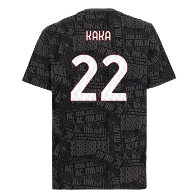 2025-2026 AC Milan ftblCulture Tee AOP (Black) (Kaka 22)