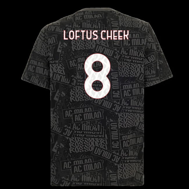 2025-2026 AC Milan ftblCulture Tee AOP (Black) (Loftus Cheek 8)