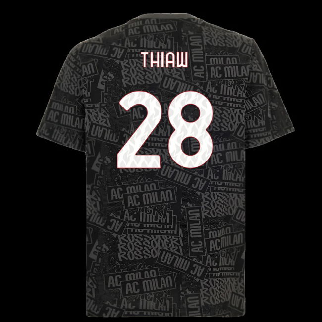 2025-2026 AC Milan ftblCulture Tee AOP (Black) (Thiaw 28)