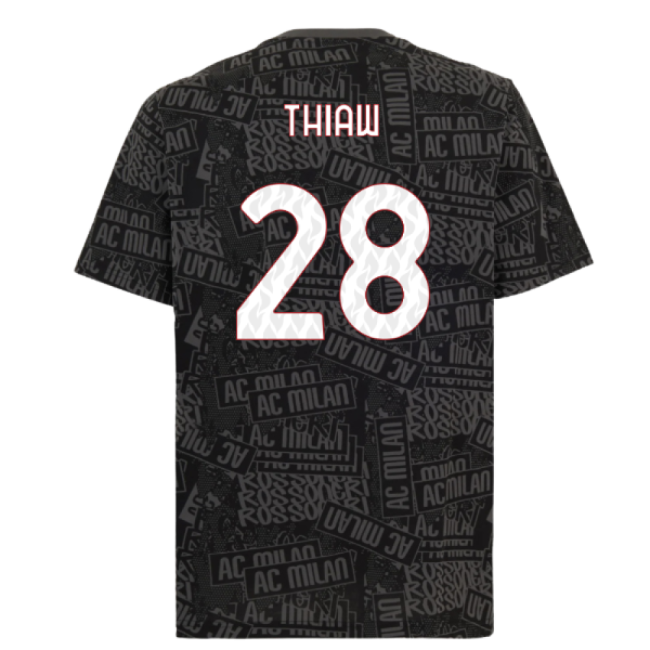 2025-2026 AC Milan ftblCulture Tee AOP (Black) (Thiaw 28)