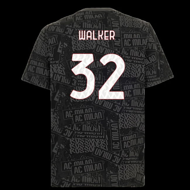 2025-2026 AC Milan ftblCulture Tee AOP (Black) (Walker 32)