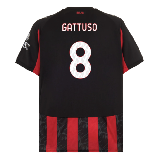 2025-2026 AC Milan Home Shirt (Gattuso 8)