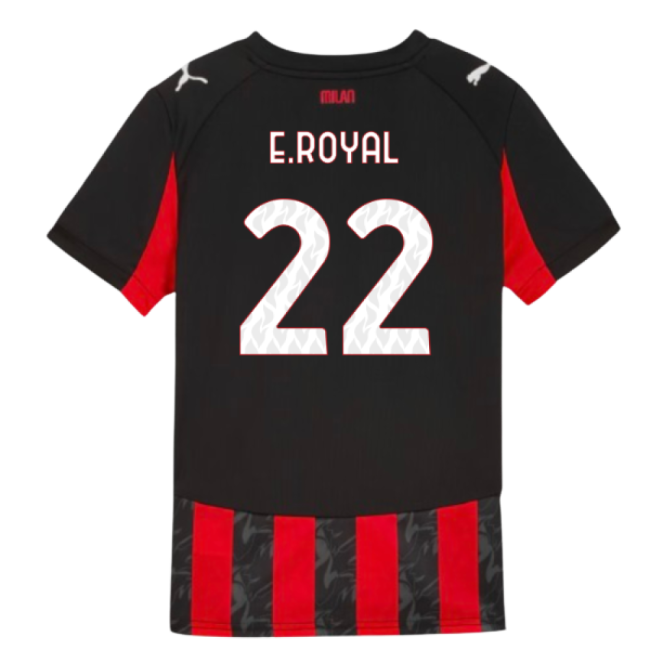 2025-2026 AC Milan Home Shirt (Kids) (E.Royal 22)