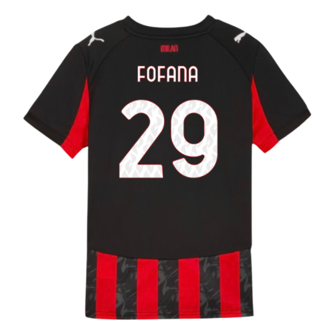 2025-2026 AC Milan Home Shirt (Kids) (Fofana 29)