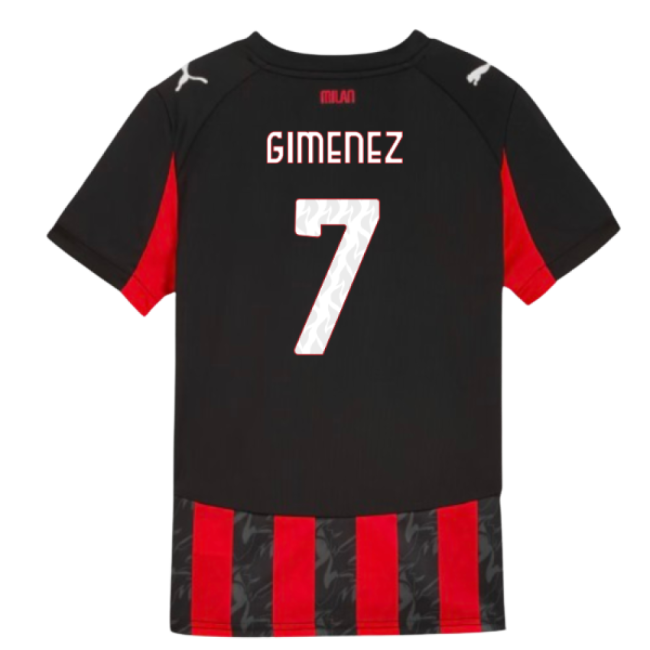 2025-2026 AC Milan Home Shirt (Kids) (Gimenez 7)