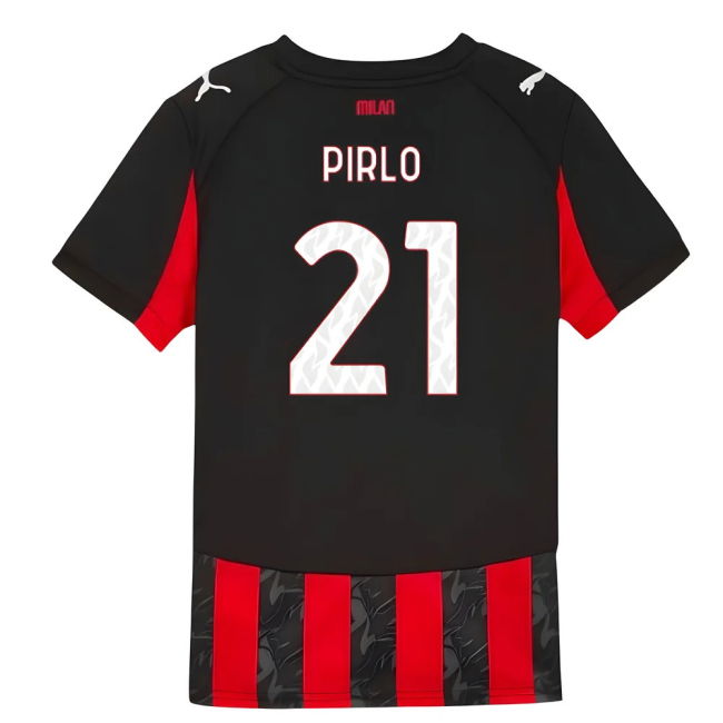 2025-2026 AC Milan Home Shirt (Kids) (Pirlo 21)