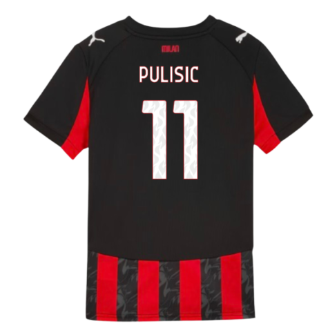 2025-2026 AC Milan Home Shirt (Kids) (Pulisic 11)