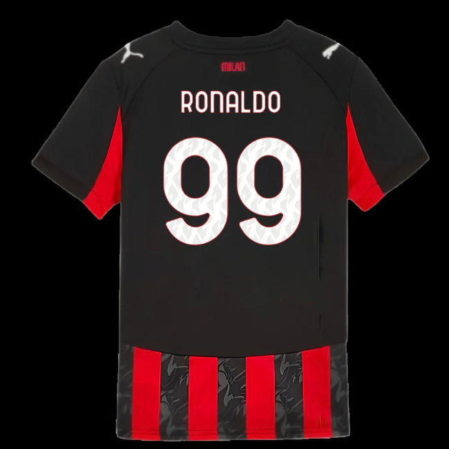 2025-2026 AC Milan Home Shirt (Kids) (Ronaldo 99)